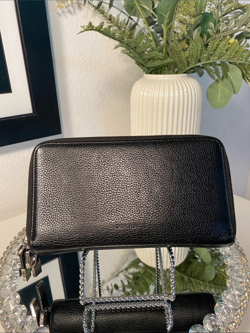 DIOR HOMME Grained Leather Double Zip Travel Organizer